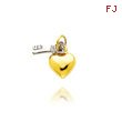 14K Two-Tone Heart & Key Charm