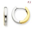 14K Two-Tone Hinged Hoop Earrings