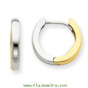 14K Two-Tone Hinged Hoop Earrings