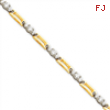 14k Two-Tone Holds 20 2.1mm & 10 3.1mm Stones 1.97ct Fancy Tennis Bracelet