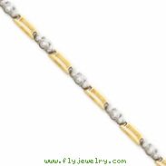 14k Two-Tone Holds 20 2.1mm & 10 3.1mm Stones 1.97ct Fancy Tennis Bracelet