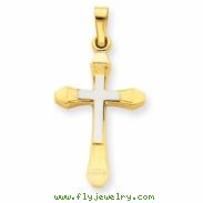 14k Two-tone Hollow Cross Pendant
