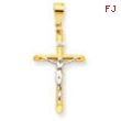 14k Two-tone Hollow Crucifix Pendant