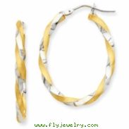 14k Two-tone Hoop Earrings