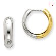 14K Two-Tone Huggie Earrings