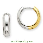 14K Two-Tone Huggie Earrings