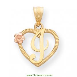 14k Two-Tone Initial I in Heart Charm