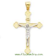 14K Two-Tone INRI Crucifix Pendant
