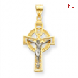 14k Two-tone Iona Crucifix Pendant