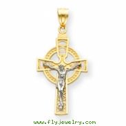 14k Two-tone Iona Crucifix Pendant