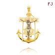 14K Two-Tone Large Mariner's Crucifix Pendant