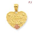 14k Two-tone Little Sister Heart Pendant