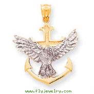 14K Two-Tone Mariners Cross With Eagle Pendant