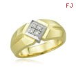 14K Two-Tone Men's Slanted Square Diamond Ring