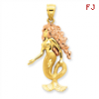 14k Two-Tone Mermaid Charm