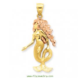 14k Two-Tone Mermaid Charm