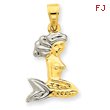 14K Two-Tone Mermaid Pendant