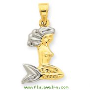 14K Two-Tone Mermaid Pendant