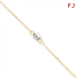 14k Two-tone Mirror Bead Anklet