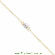 14k Two-tone Mirror Bead Anklet