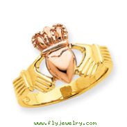 14k Two-tone Polished Claddagh Ring