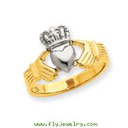 14k Two-tone Polished Claddagh Ring