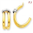 14k Two-tone Polished Double J-Hoop Earring Jackets