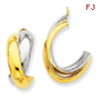 14k Two-tone Polished Double J-Hoop Earring Jackets