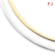 14k Two-tone Reversible 4mm Omega Necklace chain