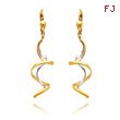 14K Two-Tone Spiral Dangle Earrings