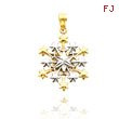 14K Two-Tone Starry Snowflake Pendant