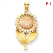 14k Two-tone Sunflower Pendant