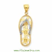 14K Two-tone Triple Sea Turtle Flip-Flop Pendant