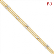 14k Two-tone Triple Strand Anklet