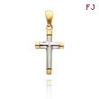 14K Two-Tone Tubular Cross Pendant