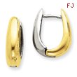 14K Two-Tone U Shaped Hinged Hoop Earrings