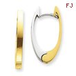 14K Two-Tone V Shaped Hinged Hoop Earrings