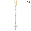 14k Two-tone with Diamond-cut Bead Rosary chain