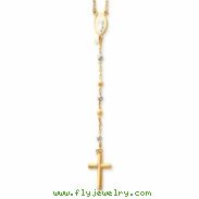 14k Two-tone with Diamond-cut Bead Rosary chain