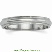 14K White 03.00 MM Half Round Edge Band