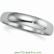 14K White 04.00 MM Half Round Tapered Band