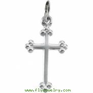 14K White 14.00X10.00 MM Cross Pendant