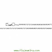 14K White 16 INCH Diamond Cut Cable Chain