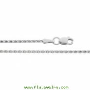 14K White 16 INCH Diamond Cut Wheat Chain