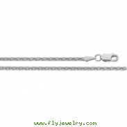 14K White 18 INCH Diamond Cut Wheat Chain