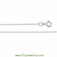 14K White 18 INCH Solid Diamond Cut Bead Chain
