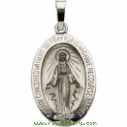 14K White 18.00X14.00 MM Miraculous Medal
