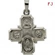 14K White 18.00X18.00 MM 4-way Cross Medal