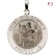 14K White 20.00 MM St. Christopher Medal