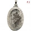 14K White 24.00X18.00 MM St. Christopher Medal